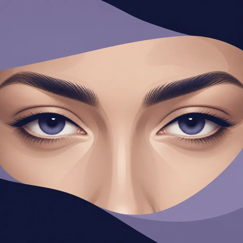 Close-up illustration of hooded eyes showing the characteristic brow fold over the eyelid