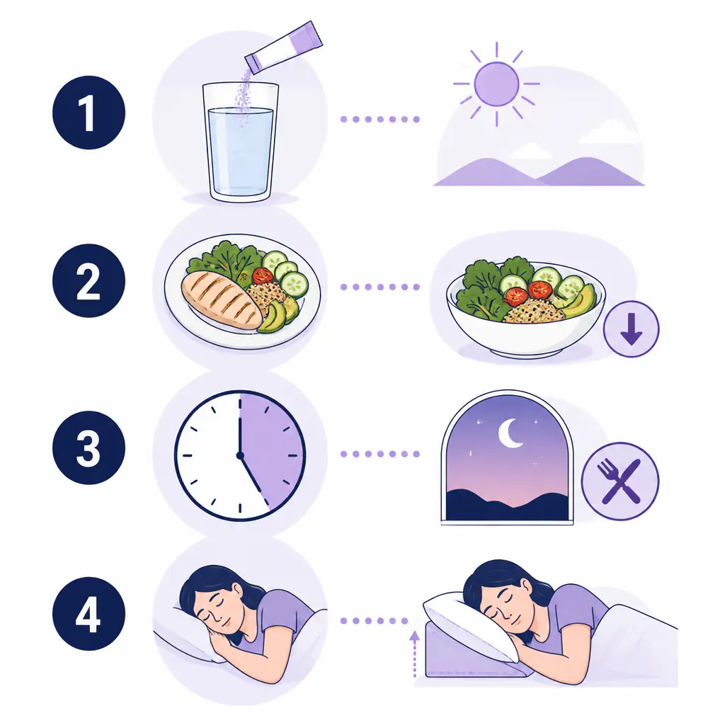 Step-by-step daily routine for reducing face bloating with debloat powder and lifestyle habits