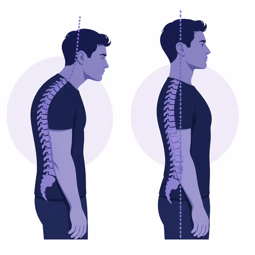Posture comparison showing forward head posture vs neutral alignment and jaw projection