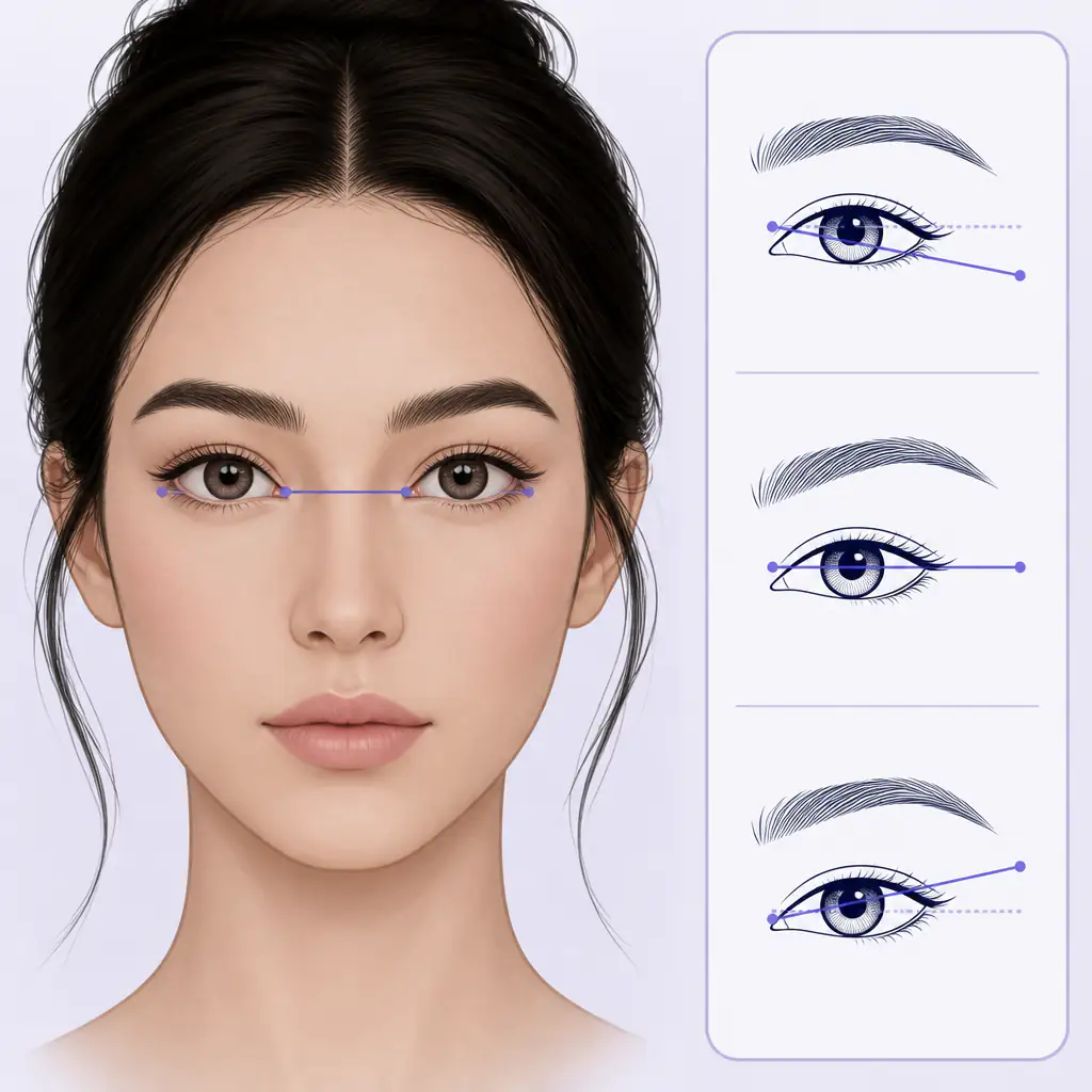 How to measure canthal tilt at home using a front-facing photo and reference line