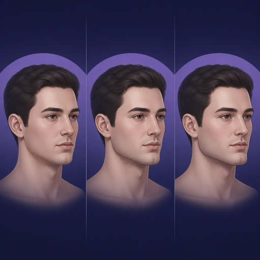 Comparison of jaw profiles before and after different jaw implant types