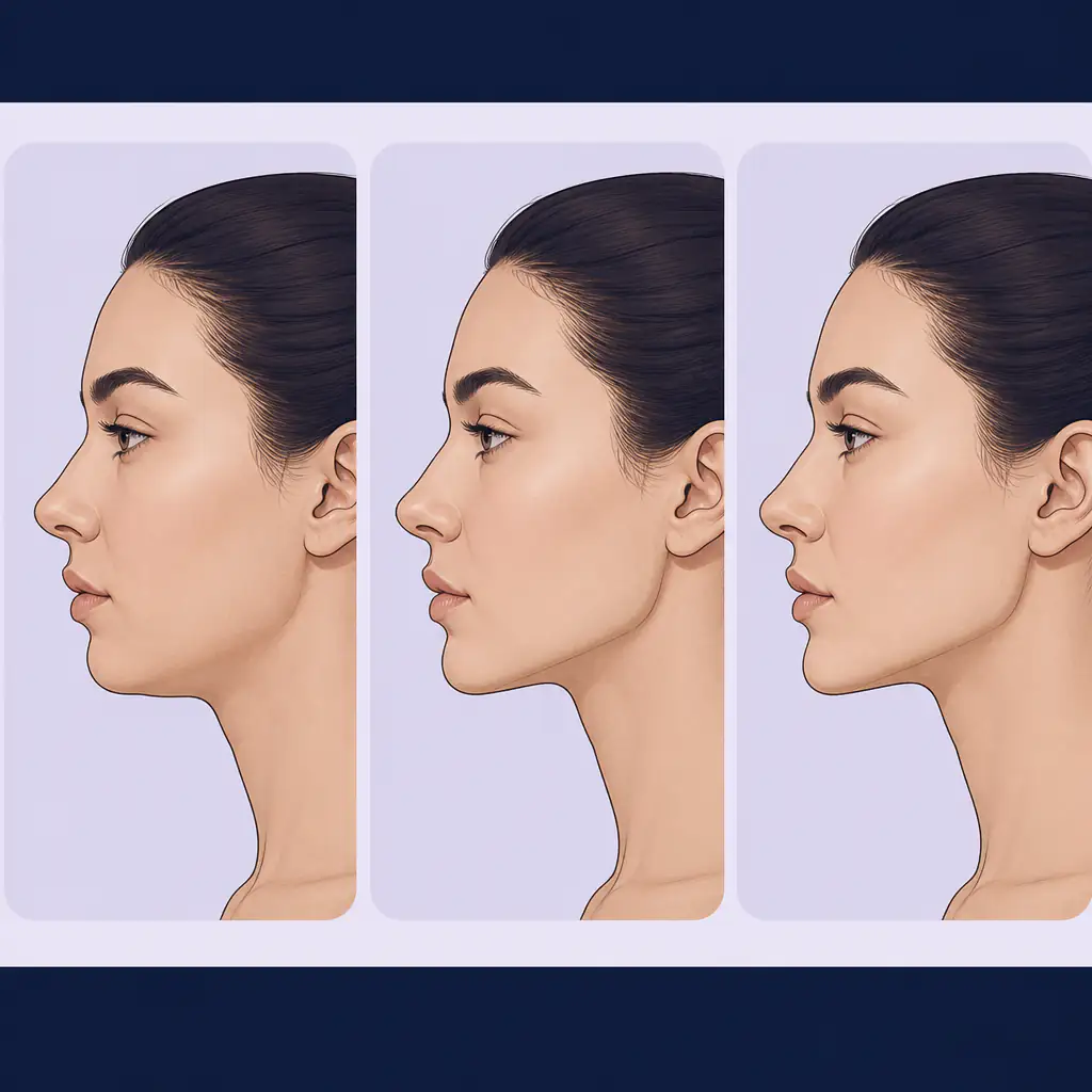 Comparison of jaw improvement stages from natural methods to filler augmentation