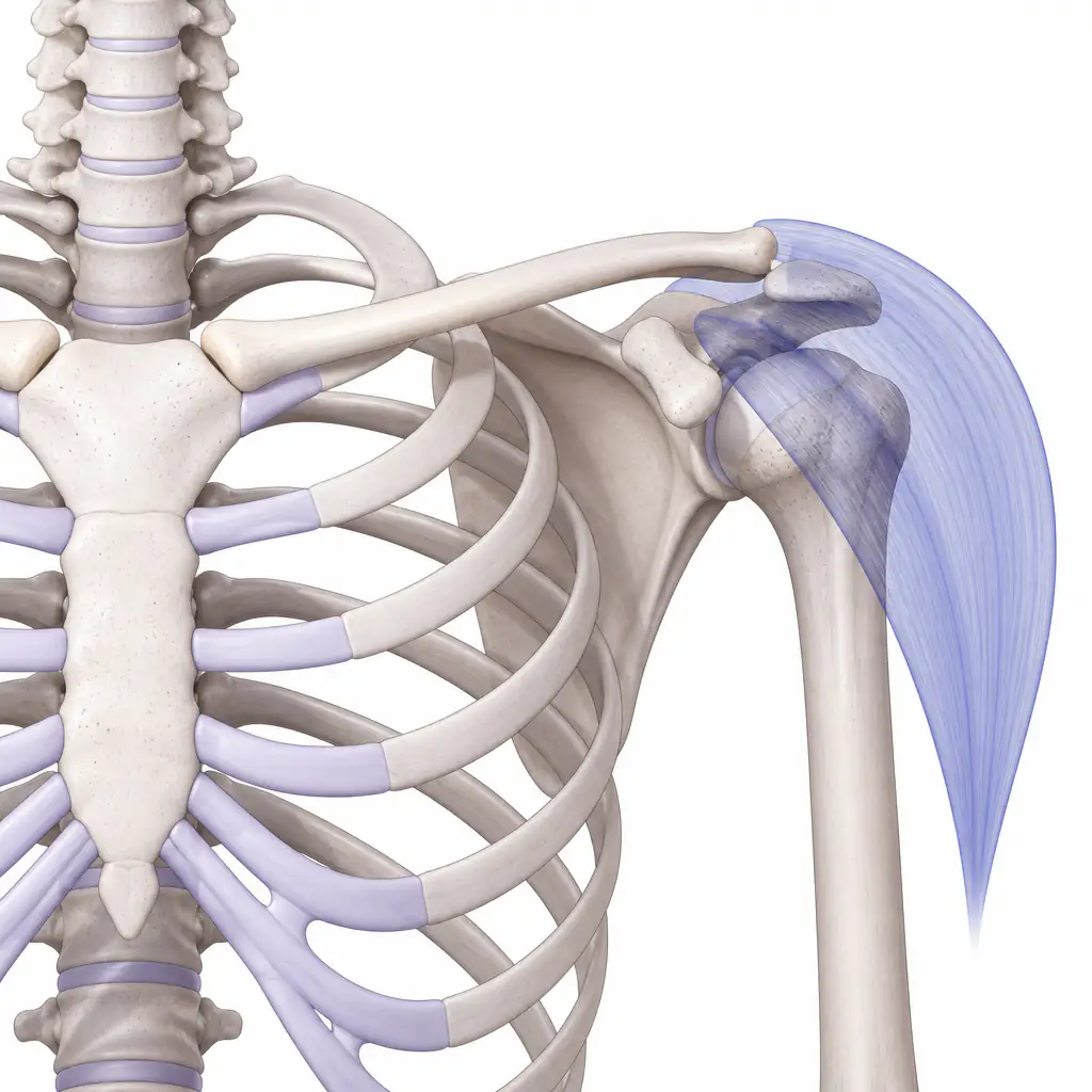 Anatomical diagram of clavicle and shoulder girdle structure with labeled parts