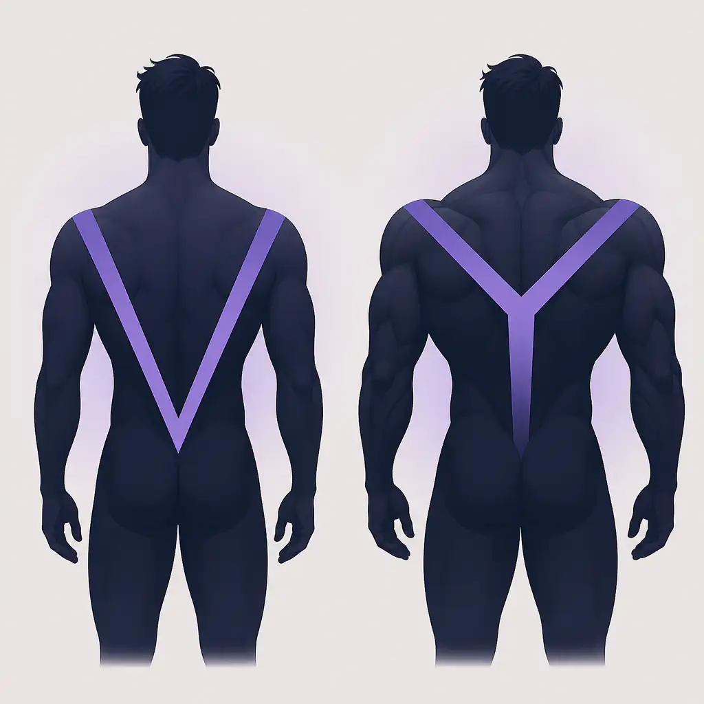 Y taper vs v taper silhouette comparison illustration